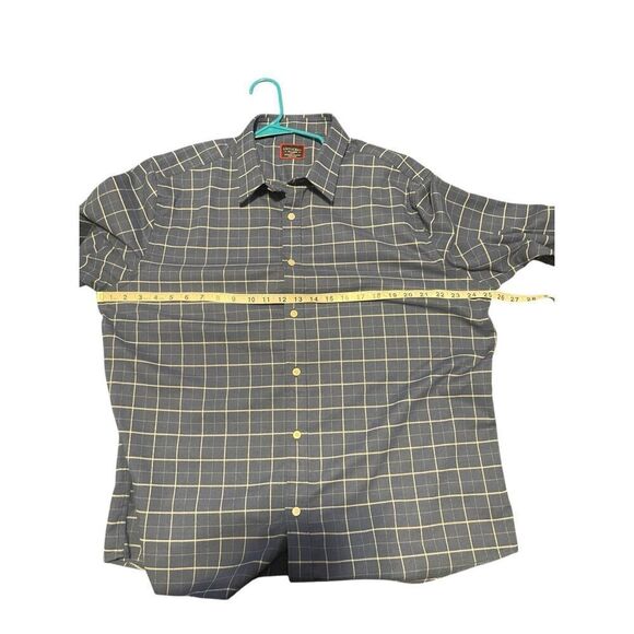 UNTUCKit Men's Blue Plaid Long Sleeve Slim Fit Cotton Button Up Shirt Size 2XL - Picture 5 of 9